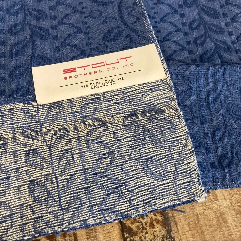 5pcs Fabric Samples Lot - Rustic Blues Florals & Damask
